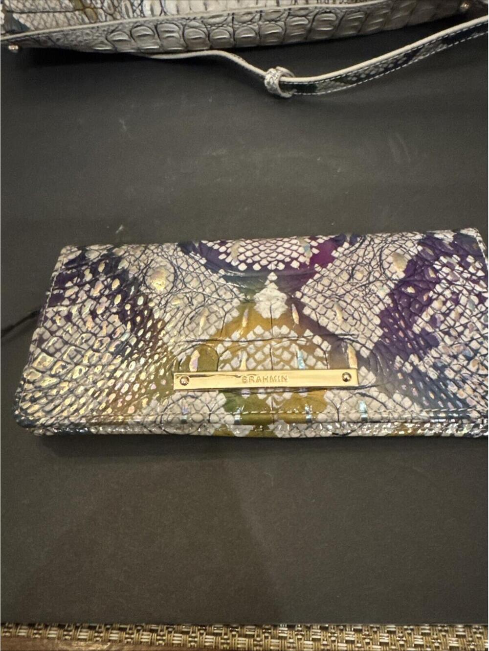 NWT Brahmin Elaine Spellbound Ombré Melbourne Satchel Crossbody W Adelle Wallet - Picture 10 of 14
